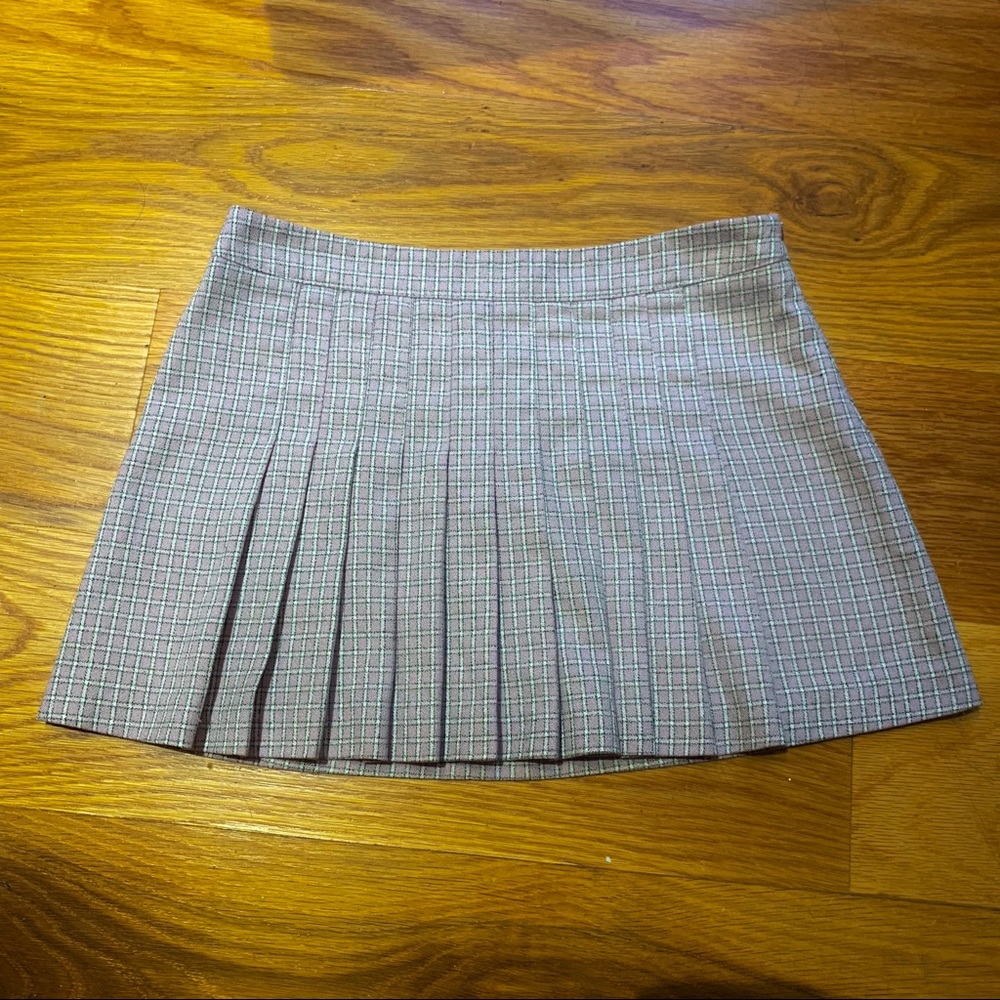 Forever21 Lavender Plaid Pleated Skirt